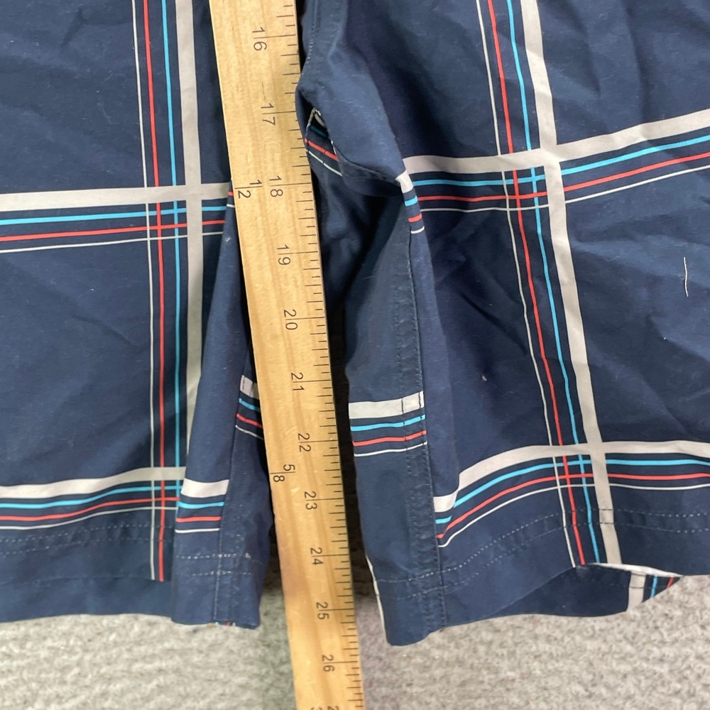True Nation Board Short Women 6XL Navy Plaid Swim Trunks Cargo Pocket Big & Tall - Picture 4 of 11